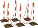 Sperrpfostenset PE/PVC rot/weiß m.Hartgummifuß D40xH860mm 6 Warnstäbe,10m Kette