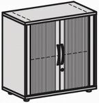 Querrollladenschrank H798xB800xT425mm lichtgrau Rolllade silber freistehend