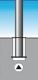 Sperrpfosten D76xH900mm schwarzgrau m.Zierkappe a.Aluguß