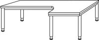 Schreibtisch Sero H685-810xB2000xT1200mm Ahorndekor Winkelf.R/L 5-Fuß-Gestell