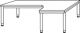 Schreibtisch Sero H685-810xB2000xT1200mm lichtgrau Winkelf.R/L 5-Fuß-Gestell