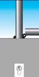 Sperrpfosten Stahl z. Aufdübeln kippbar m. Schloss B70xT70xH900mm schwarz/grau