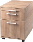 Rollcontainer Belo H590xB428xT580mm Nussbaumdekor 1Schubl.u.1Hängeregisterauszug
