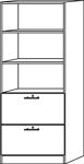 Schrank H2004xB800xT420mm Ahorn/silber 2 Hängeregistraturen Knaufgriff abschl.