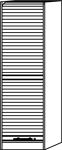 Rollladenschrank H2004xB500xT400mm Nussbaum/silber Rolllade silber