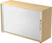 Rollladenschrank H748xB1200xT400mm Ahorn/silber Rolllade silber