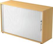 Rollladenschrank H748xB1200xT400mm Buche/silber Rolllade silber