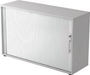 Rollladenschrank H748xB1200xT400mm lichtgrau/silber Rolllade silber