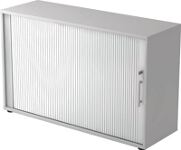 Rollladenschrank H748xB1200xT400mm lichtgrau/silber Rolllade silber