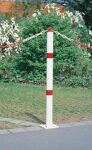 Sperrpfosten Alu.rot-weiß D.60mm z.Aufdübeln m.Kettenkopf