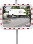 Verkehrsspiegel H600xB800mm Kunststoff,rot/weiß 22m DANCOP