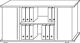 Sideboard H840xB1661xT448mm Ahorn/silber 2 Türen Stangengriff