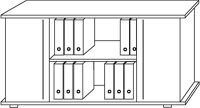 Sideboard H840xB1661xT448mm Buche/silber 2 Türen Stangengriff