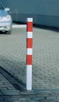 Sperrpfosten Stahl Erdanker/Dreikantverschl.H900xB70xT70 rot reklektierend/weiß