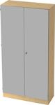 Flügeltürenschrank H2004xB1000 mmxT420mm Ahorn/silber abschl.Drehknauf