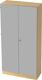 Flügeltürenschrank H2004xB1000 mmxT420mm Ahorn/silber abschl.Drehknauf