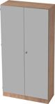 Flügeltürenschrank H2004xB1000xT420mm Nussbaum/silber abschl.Drehknauf