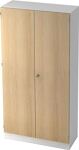 Flügeltürenschrank H2004xB1000xT420mm weiß/Eiche abschl.Drehknauf