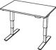 Schreibtisch Teda H635-1285xB1200xT800mm Ahorndekor ger.Form elektr.höhenv.