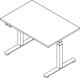 Schreibtisch Teda H635-1285xB1200xT800mm Ahorndekor ger.Form elektr.höhenv.
