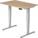 Schreibtisch Teda H635-1285xB1200xT800mm Eichedekor ger.Form elektr.höhenv.