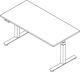 Schreibtisch Teda H635-1285xB1600xT800mm Ahorndekor ger.Form elektr.höhenv.