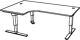 Schreibtisch Teda H635-1285xB2000xT1200mm Nussbaumdekor WinkelfR/L elektr.höhenv