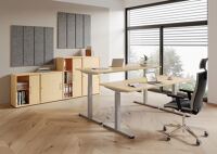 Schreibtisch H710-1200xB1200xT800mm weiss elektr.höhenv.