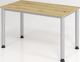 Schreibtisch H685-810xB1200xT670mm Asteiche ger.Form 4-Fuß HAMMERBACHER