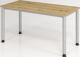 Schreibtisch H685-810xB1400xT670mm Asteiche ger.Form 4-Fuß HAMMERBACHER