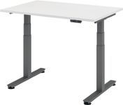 Schreibtisch Teda H635-1285xB1200xT800mm weiß Rechteckform elektr.höhenv.