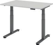 Schreibtisch Teda H635-1285xB1200xT800mm lichtgrau Rechteckform elektr.höhenv.