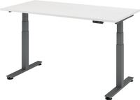 Schreibtisch Teda H635-1285xB1600xT800mm weiß Rechteckform elektr.höhenv.