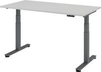 Schreibtisch Teda H635-1285xB1600xT800mm lichtgrau Rechteckform elektr.höhenv.