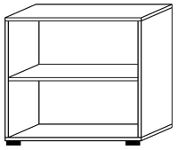 Regal Teda H748xB800xT400mm Nussbaumdekor 2 OH