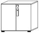 Schrank H748xB800xT420mm m.1 Boden m.2 Türen lichtgrau Wellengriff abschließbar