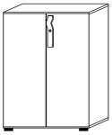 Schrank H1100xB800xT420mm m.2 Böden m.2 Türen weiß Nutgriff n. abschließb