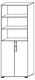 Schrank H2156xB800xT400mm m.2 Böden m.2 Türen Nussbaum Wellengriff abschließbar