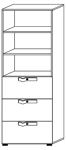 Schrank H2156xB800xT400mm m.2 Böden m.2 Hängeregister weiß Nutgriff n.