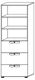 Schrank H2156xB800xT400mm m.2 Böden m.2 Hängeregister weiß Wellengriff