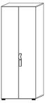 Schrank H2156xB800xT400mm m.5 Böden m. 2 Türen Ahorn Wellengriff abschließbar