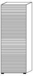 Rollladenschrank H2156xB800xT420mm Nussbaumdekor Rolllade silber