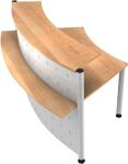 Grundtheke H1040-1120xB1715xT1000mm Nussbaum rund 45 Grad