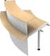 Anbautheke H1040-1120xB1715xT1000mm Ahorn rund 45 Grad