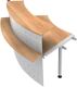 Anbautheke H1040-1120xB1715xT1000mm Nussbaum rund 45 Grad