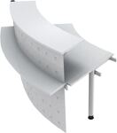Anbautheke H1040-1120xB1715xT1000mm lichtgrau rund 45 Grad
