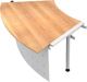 Anbautheke H680-760xB1715xT1000mm Nussbaum rund 45 Grad