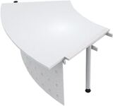 Anbautheke H680-760xB1715xT1000mm lichtgrau rund 45 Grad