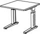 Schreibtisch Teda H680-860xB800xT800mm Ahorndekor ger.Form