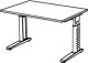 Schreibtisch Teda H680-860xB1200xT800mm lichtgrau ger.Form